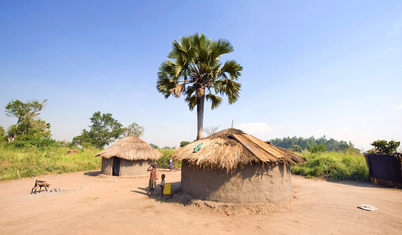 A small traditional hut in a village in Uganda